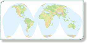 Geo-Innovations - World Relief Map (Interupted Goode Homolosine Projection)